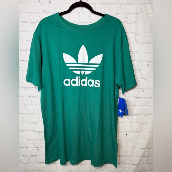 adidas Other - adidas Green Trefoil Short Sleeve Tee with White Logo